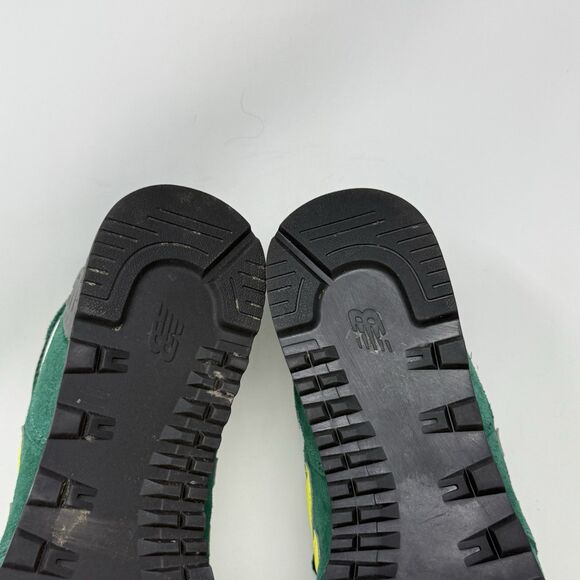 New Balance 574 V2 Classic Sneakers Mens 10.5 D Green Yellow Suede Running Shoes - Picture 14 of 15